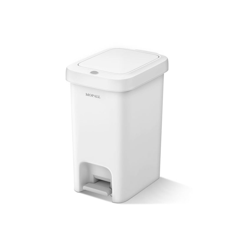 MOPALL 1.9 Gallon Slim Bathroom Trash Can with Lid Soft Close, Garbage Can with Pop-Up Lid & Step On Foot Pedal, Small Trash Bin Trashcan Waste Basket for Toilet, Office, Bedroom, Kitchen, Living Room - Image 1